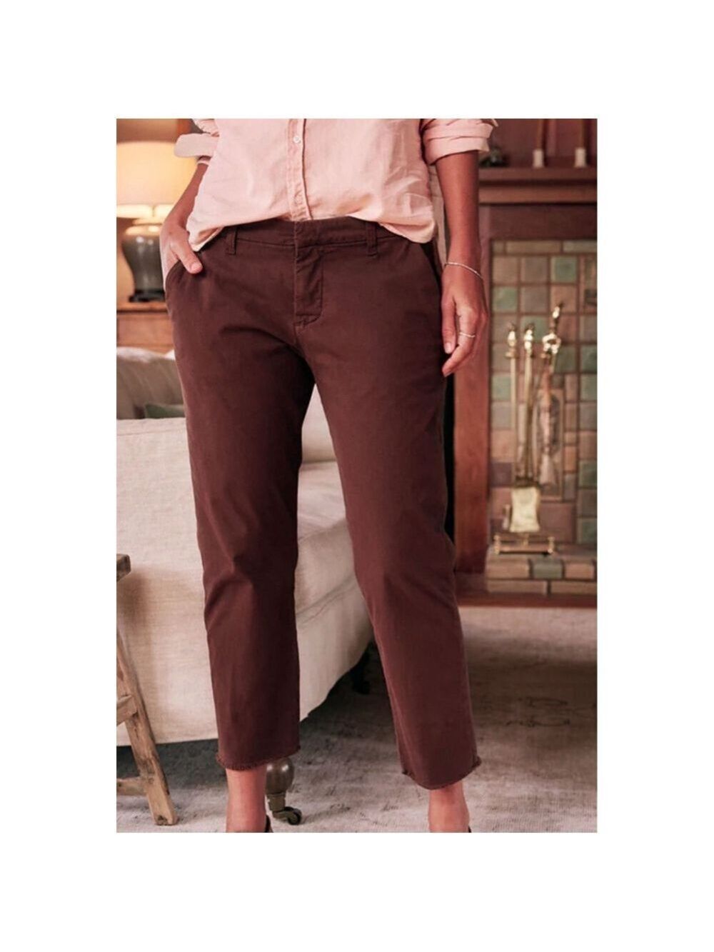 New Frank & Eileen Brown Wicklow Straight Leg Chino Pants Size 2